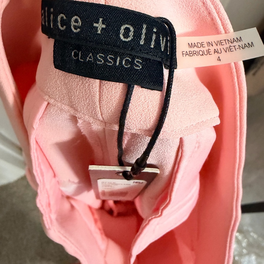 Alice + Olivia Blush Pink Wide-Leg Trousers - Picture 6 of 8